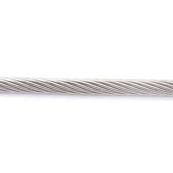 Câble Acier Inoxydable V4A AISI 316 Avec Cosses - Diamètre 5 Mm, Longueur 20 M, Charge 280 Kg